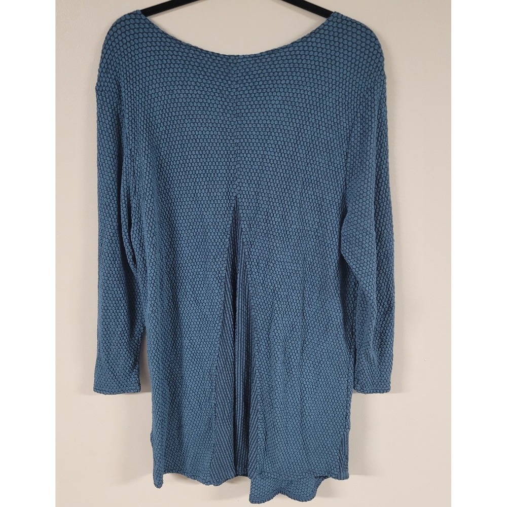 NorthStyle Teal Blue Textured Knit Tunic Dress Pockets Size L - Picture 2 of 8